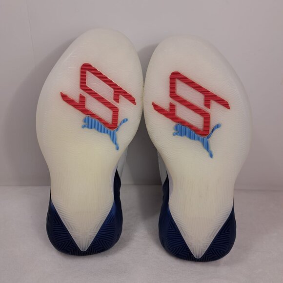 PUMA STEWIE 1 TEAM BASKETBALL WOMEN'S WHITE BLUE SNEAKERS SIZE 7‎ NEW - Picture 7 of 11